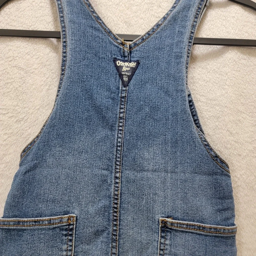 OshKosh B'gosh Overalls Toddler 5T‎ Blue Denim Vestbak Adjustable Straps Stretch